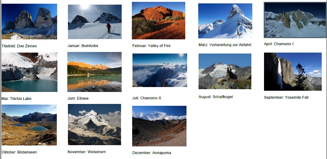 Bilder SAN-Kalender 2018